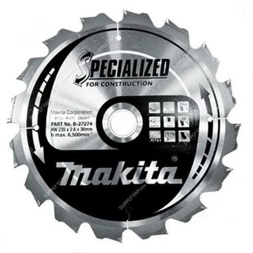 Makita Circular Saw Blade, B-27274-5, 235x30MM, 16 Teeth, PK5