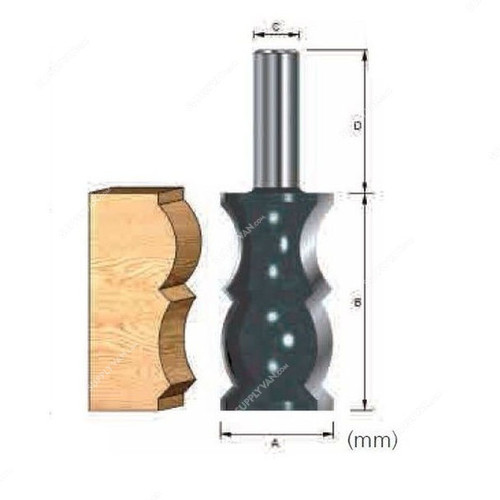 Makita Crown Molding Bit, D-13801, 31.8x57.1MM