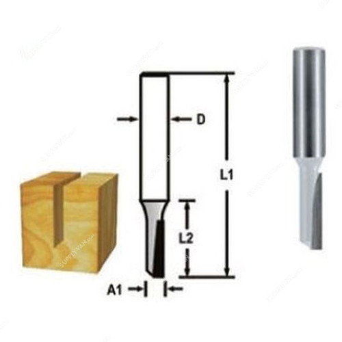 Makita Straight Router Bit, D-47416, 6x19MM