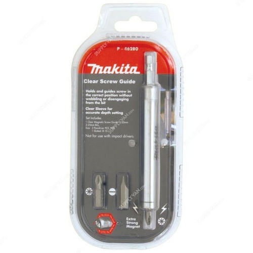 Makita Magnetic Screw Guide, P-46280, 120MM, w/ 3 Bits