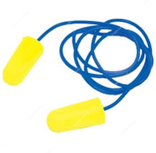 Earsoft Corded Ear Plug, 232800, Yellow and Blue, PK200