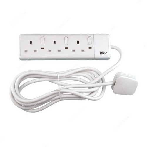 RR Extension Socket, EB5NS2B, W/Neon, 5 Gang, 13A