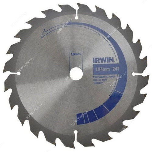 Irwin Circular Saw Blade, 1907699, 184x16MM, 24 Teeth