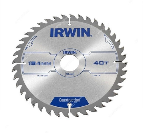 Irwin Circular Saw Blade, 1897198, 184x30MM, 40 Teeth