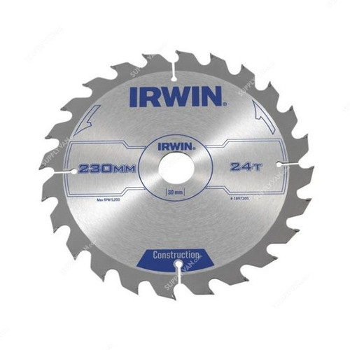 Irwin Circular Saw Blade, 1897205, 230x30MM, 24 Teeth