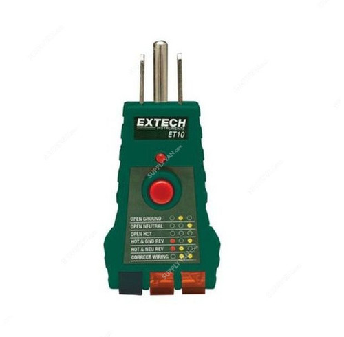 Extech GFCI Receptacle Tester, ET10, 120V