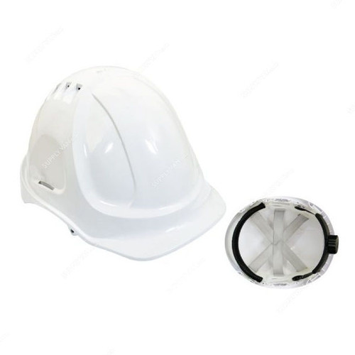 Vaultex Safety Helmet With Ratchet Suspension, ABS2, White