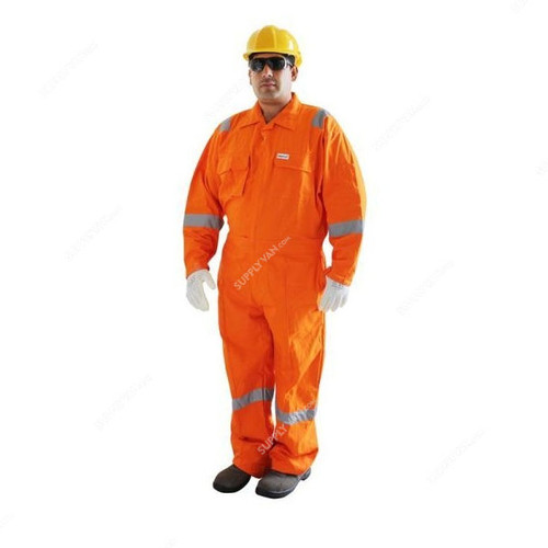 Vaultex Coverall With Reflective Strips, VOR, 260GSM, 3XL, Orange