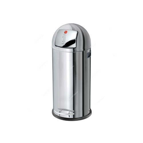 Hailo Pedal Waste Bin, HLO-0850-069, KickMaxx XL, 36 Litres, Silver