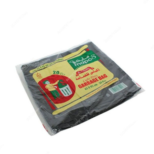 Hotpack Garbage Bags, G6595, 30 Gallons, Black, 600 Pcs/Carton