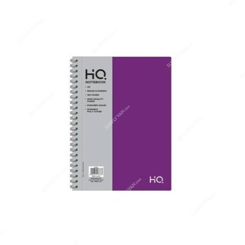 Navneet HQ Wiro Notebook, NAV85822, A5, 80 Sheets, Purple