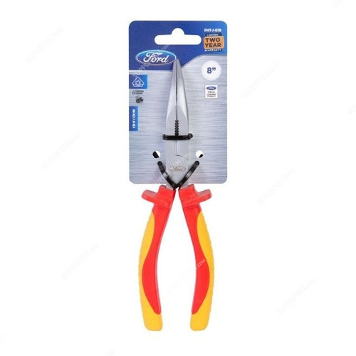 Ford VDE Bent Nose Plier, FHT-J-018, 8 Inch, Yellow and Orange