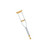 3W Under Arm Crutch, 3W-925L, M, 114-135CM, Silver/Yellow