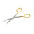 3W Dissecting STR Scissor, 3W03-350, 4-1/2 Inch, Silver and Yellow