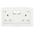 ABB Dual Pole Switch Socket, AC240, PVC, 2 Gang, 13A