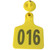 Number Ear Tag For Animals, 60 x 70CM, Yellow, 100 Pcs/Pack