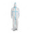 Scudo Microporous Disposable Coverall, SC-06030, Chem Pro, L, White/Blue