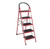 Robustline Step Ladder, 5 Steps, Steel, Red