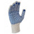 Seamless Single Side Dotted Gloves, WTO, Free Size, Cream, PK12