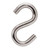 S Hook, Metal, 1-1/4 Inch, Silver