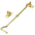 Brass Plated Gate Hook, Metal, 2 Inch, Gold