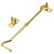 Brass Plated Gate Hook, Metal, 2-1/2 Inch, Gold