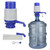 Manual Hand Press Water Bottle Dispenser, Plastic, Blue/White