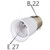 Lamp Holder, B22 to E27 Base, White, 10 Pcs/Pack