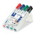 Staedtler Whiteboard Marker, 351, Lumocolor, Plastic, 2MM, Multicolor, 4 Pcs/Pack