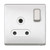 MK DP Switched Socket, K24383BSSB, 1 Gang, 15A, Brushed Stainless Steel