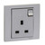 Schneider Electric Switched Socket, KB15-AS, Vivace, 1 Gang, 2P + E, 13A, 250VAC, Aluminium Silver