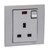 Schneider Electric Switched Socket With Neon, KB15N-AS, Vivace, 1 Gang, 2P + E, 13A, 250VAC, Aluminium Silver