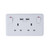 Schneider Electric Moulded Twin Switched Socket With 2 USB Port, GGBL30202USBAS, Lisse, 13A, White
