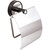 Kapitan Toilet Roll Holder With Cover, 64-03, Optimo, Stainless Steel/ABS, Polished, Silver/Black