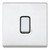 Mk Single Pole Electrical Plate Switch, K24371BSSB, Aspect, 1 Gang, 2 Way, 20A, Brushed Stainless Steel