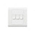 Mk Small Rocker Switch, MV4863W1WHI, Essential, Polycarbonate, 3 Gang, 1 Way, 10AX, White