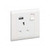 Mk Dual Pole Switch Socket With USB Port and Dual Earth Station, MV24354WHI, Essential, Polycarbonate, 1 Gang, 13A, White