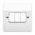 Mk Single Pole Electrical Plate Switch, K4873WHI, Logic Plus, Thermoset Plastic, IP2XD, 3 Gang, 2 Way, 10A, White