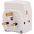 Robustline 3-Way British Plug With Individual Switches, 13A, 125-240V, White