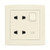 ABB Double Euro-American Switched Socket With LED, AC234-82, Concept BS, 2 Gang, 250V, 10A, Ivory White