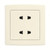 ABB Double Euro-American Unswitched Socket, AC212-82, Concept BS, 2 Gang, 250V, 10A, Ivory White