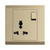 Abb Single Pole Universal Switch Socket, BL294-PG, Inora, 1 Gang, 13A, Royal Gold