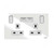 ABB Single Pole Switched Socket With USB Charger, AM235147-WG, Millenium, 2 Gang, 13A, White Glass