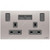 ABB Single Pole Switched Socket With USB Charger, AM235147-ST, Millenium, 2 Gang, 13A, Stainless Steel