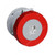 Abb Straight Flange Panel Mounted Socket Outlet, 3125RU6W, 380-415V, IP67, 125A, 3P+E, Red