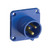 Abb Straight Flange Panel Mounting Inlet, 232BBM6, 200-250V, IP44, 32A, Blue