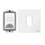 ABB Electrical Switch With LED and Rocker Switch Frame, AMD10920-WG+AMD5120-WG, Millenium, 1 Gang, 1 Way, 20A, White Glass