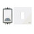ABB Electrical Switch With LED and Rocker Switch Frame, AMD11120-WG+AMD5120-WG, Millenium, 1 Gang, 1 Way, 20A, White Glass