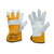 Armstrong Heavy Duty Single Palm Working Gloves, GPGRG-24, Leather, Free Size, Yellow and Grey, 24 Pcs/Pack