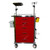 DP Metallic Medical Emergency Trolley, Stainless Steel, 5 Drawers, Silver/Red